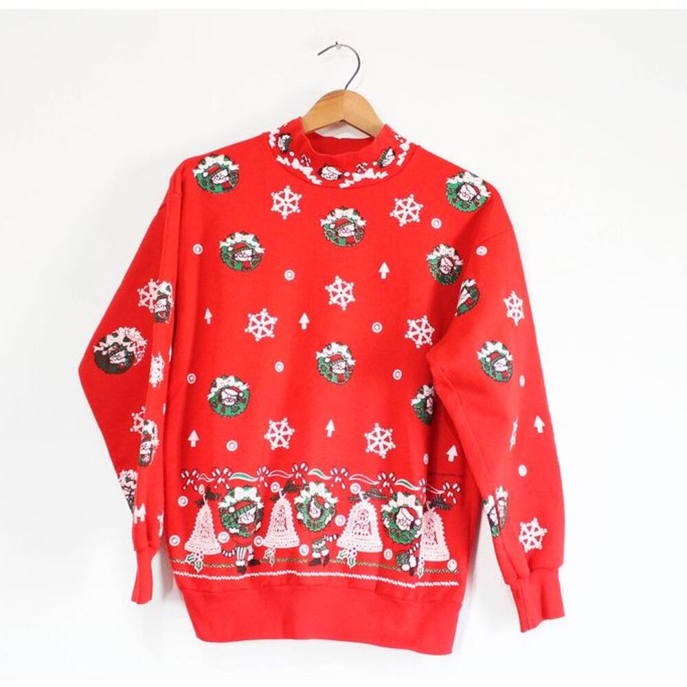 Vintage Crazy Cat Lady Christmas Sweatshirt Medium